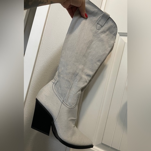 SheIn | Women’s Denim Western Boots – Light Blue Wash | Statement Boots - Picture 10 of 12